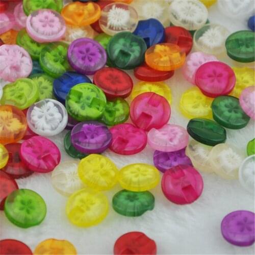 50 pcs 14 mm New Plastic the flowers straight hole the Button/Sewing lots Mix PT11
