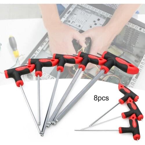 8Pcs/Set Hex Wrench Set Widely Applicable Anti-rust Chrome Vanadium Steel Ball Head Hex Key Spanner Screwdriver for Bike