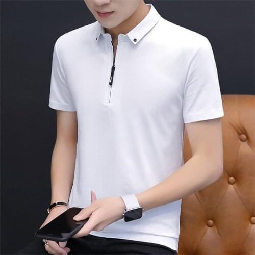 Belbello New Style Fashion youth woman Customized Shirt Mens Short Sleeves T-shirt Lapel Mens Sports Pure Color Short Sleeves