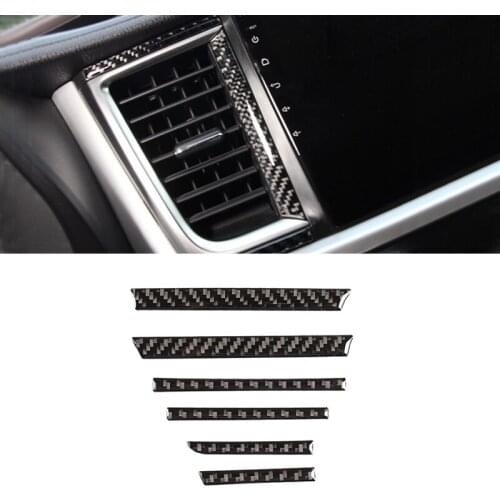 For Toyota Highlander 2015 2016 2017 2018 Car Carbon Fiber Center Control Air Condition Vent Outlet Frame Cover Protective Trim