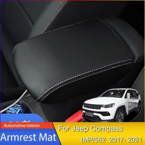 Car Armrest Console Cover Cushion Support Box Top Matte Liner Mat Case Car-style for Jeep Comapass MP 2017 2018 2019 2020 2021