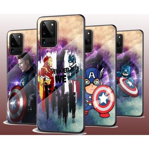 Tempered Glass Cover Art Hero Captain For Samsung Galaxy S20 FE S10e S10 S9 S8 Ultra Plus Lite Plus 5G Phone Case