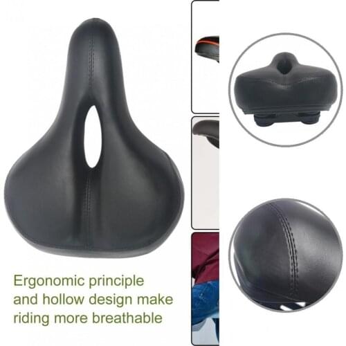 Black Durable Wear-resistant Faux Leather Bike Cushion Faux Leather Bike Saddle High Stability Bicycle Accessories