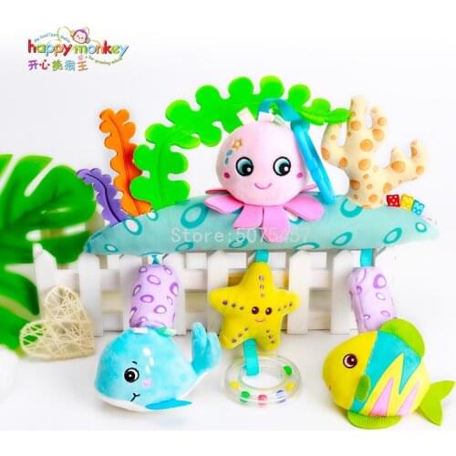 Baby Rattles Crib Mobiles Toy Holder Rotating Animal Musical Box Bed Bell Hanging Bracket Toys for Newborn Toy 0-24 Months Gift