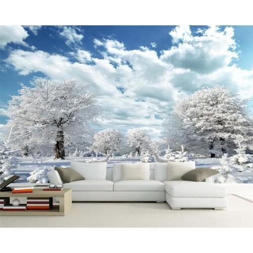 Diantu Custom wallpaper beautiful snow HD Elk living room TV background walls home decoration restaurant shop 3d wallpaper