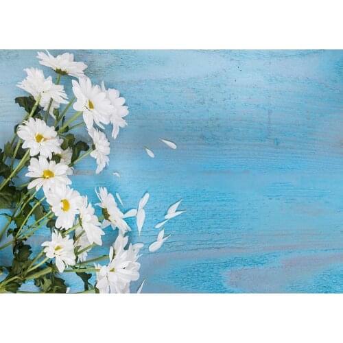 Light Blue Wood Texure Flowers Photography Backdrops for Photography Accessories Photo Background Children kids Baby Photophone