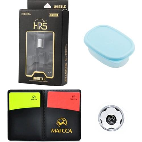 Soccer Referee with Coin Whistle Red and Yellow Card Tools Football Referee Match Set Outdoor Survival Equipment