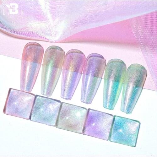 BOZLIN 7.3ML Nail Gel Polish Aurora Spar Effect 6 Colors Dazzling Gel Summer Color Iridescent Shining Manicuring Nails Art Tool