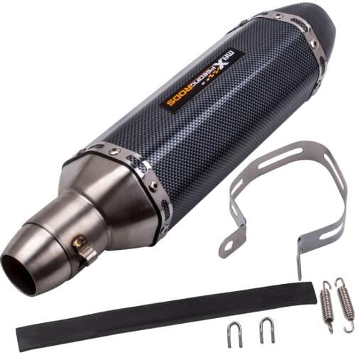 38-51mm Universal Motorcycle ATV Exhaust Muffler Pipe Stainless Steel Silencer