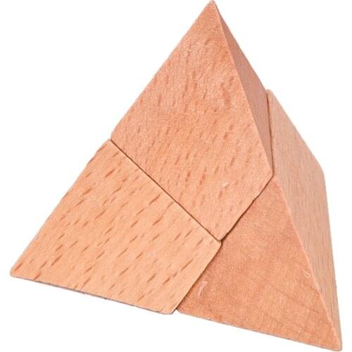 IQ Brain Teaser Pyramid Kong Ming Lock Lu Ban Lock 3D Wooden Interlocking Burr Puzzles Game Classical Toys For Adults Kids