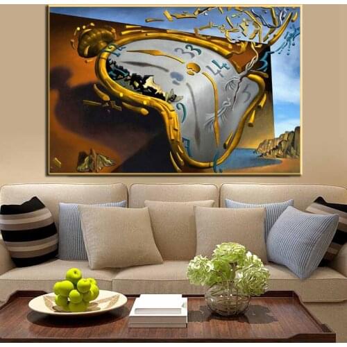 Famous Artist Salvador Dali The Persistence of Memory Canvas Paintings Wall Art Posters And Prints Wall Pictures Home Wall Decor