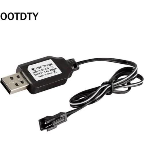 Charging Cable Battery USB Charger Ni-Cd Ni-MH Batteries Pack SM-2P Plug Adapter 4.8V 250mA Output Toys Car