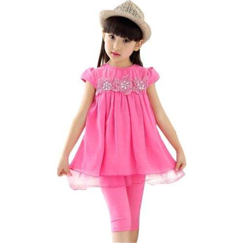 Girl Sets Summer Cute Girls Embroidery Flowers Tutu Sets clothes for teens Sportswear Girls Suits Toddler Girl Clothes 4-14 Year