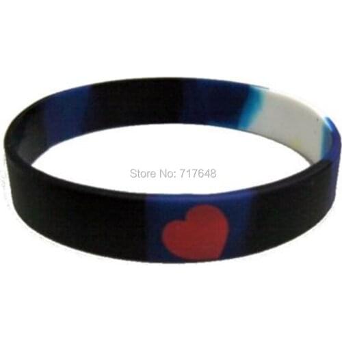 100pcs Leather Pride wristband silicone bracelets free shipping by epacket A