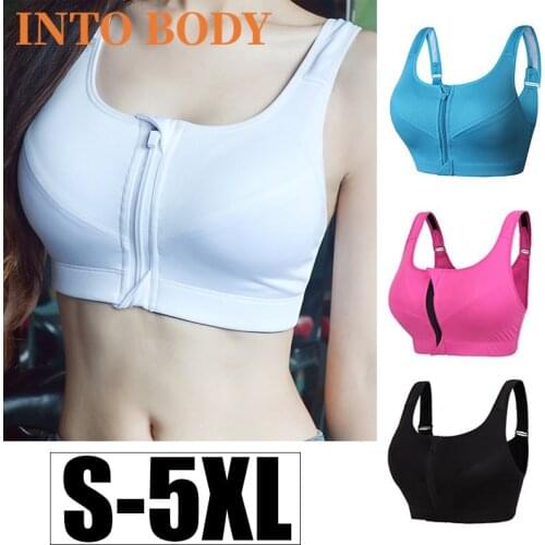 Hot Sale Sports Underwear Women Running Shockproof Sexy Gathered Vest Fitness Clothes Thin Section Large Size Open Zipper Bra