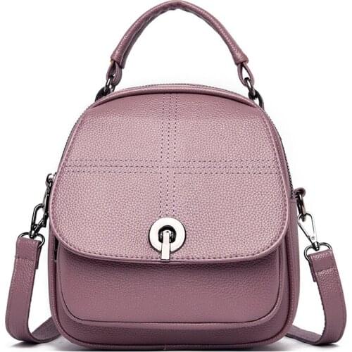 Small Multifunctional Womens Backpacks 2021 Fashion High Quality PU Leather Large Capacity Leisure Backpack Travel Girl Backpack
