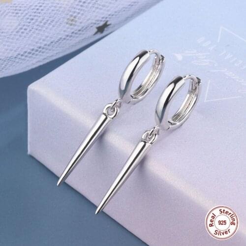 Minimalist Punk Style Unisex Silver Color Piercing Earring for Women Men Gothic Drop Earring Statement Jewelry Piercing