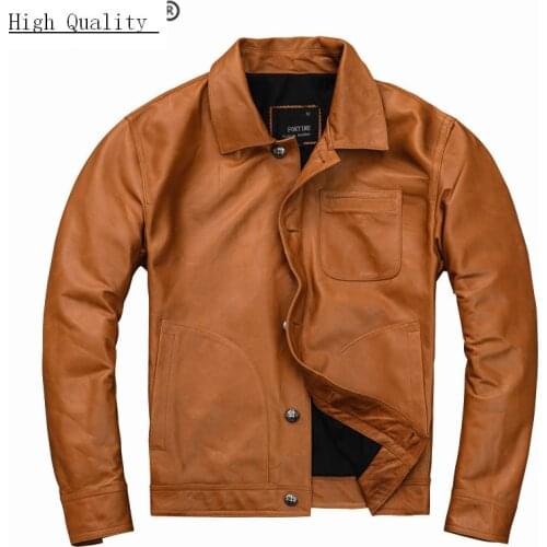 Streetwear Motorcycle Real Leather Jacket Men Fashion 2020 Casual Sheepskin Genuine Leather Coat Casual Fit Clothes 1917