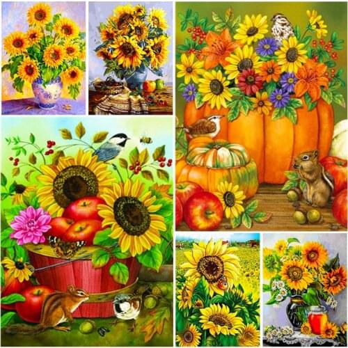 DIY 5D Sunflower Diamond Embroidery Decoration Art Picture Of Rhinestone Painting Full Drill Cross Stitch Kit Manual Hotel Decor