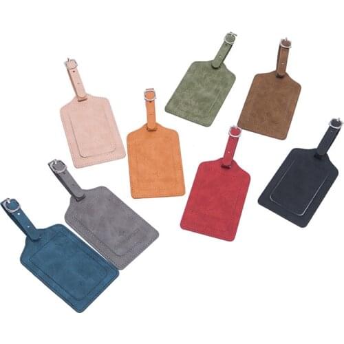 Personalized Name Tags Bussiness Men Travel ID Labels Women Vintage Faux Leather Luggage Tags For Suitcase