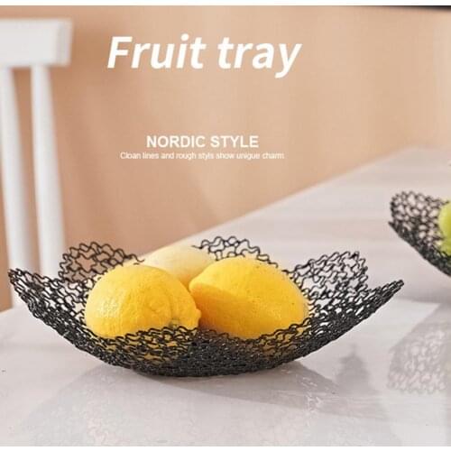 Creative Octagonal Leaf Iron Fruit Tray Living Room Coffee Table Home Nordic Style Net Red Snack Bowl Storage Fruit Basket
