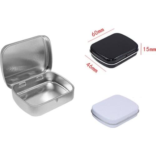 Portable Medicine Tablet Capsule Box Container Storage Travel Silver Metal Rectangle Pill Box Case Drug Holder