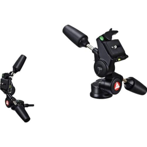 6pcs Kingjue KH-6730 Professional 3 Way Pan and Tilt Tripod Head with 1/4-Inch Threaded Quick Release Plate DHL fast ship