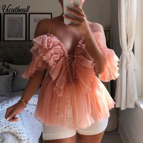 Sexy Deep V Off Shoulder Tops Beach Wear Sommer T Shirts Strappy Sleeveless Chiffon Cami Top Leibchen Regata Feminina