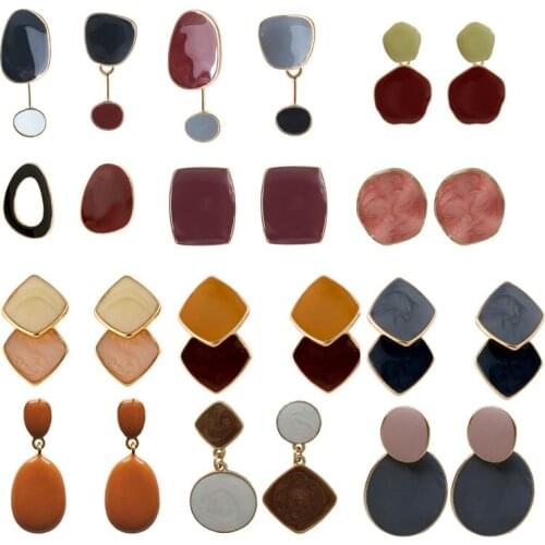 Geometric earrings For Women Fashion earrings long contracted asymmetry Hanging Dangle Earrings Drop Earing modern Jewelry