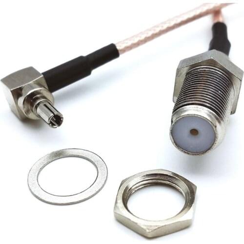 50pcs lot CRC9 Male Right Angle TO F Type Female Jack for RG316 Pigtail Cable