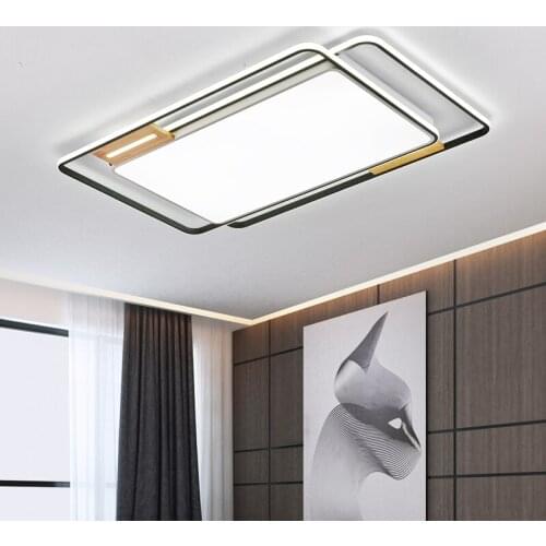 Modern Minimalist Atmospheric Wooden&Iron Art LED Living Room Ceiling Lamp Nordic Modern Creative Warm Master Bedroom Lights