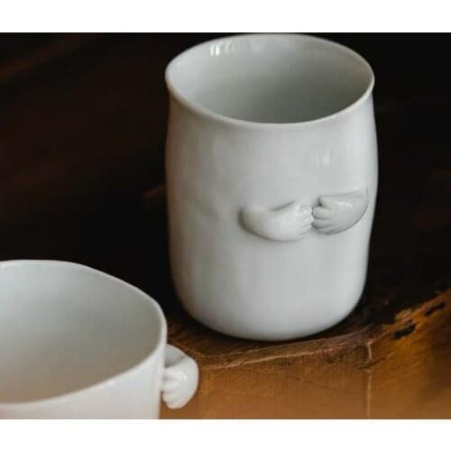 Стакан складной Double Ears Cup Lovely Water Tea Milk Hug Series Ceramic Handmade Mug Chinese Set Coquetier