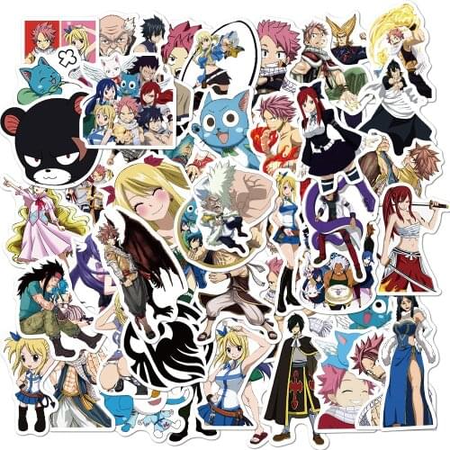 10/30/50PCS Fairy Tail Anime Stickers Bike Luggage Skateboard Waterproof Graffiti Cartoon Sticker Decals Funny for Kid Gift