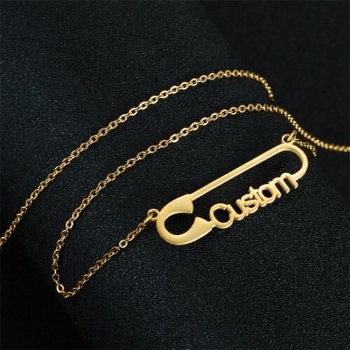 Stylisteel Fashion Paperclip Custom Name Necklace Jewelry Female Wedding Engagement Valentines Day Pendant Necklace