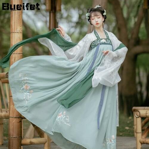 Traditional Chinese Hanfu Women Ancient Han Dynasty Princess Stage Outfits Folk Fairy Hanfu Dress Tang Suit Ancient Costume