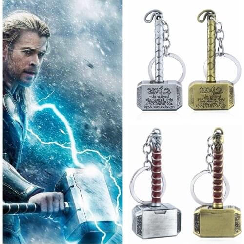 Trend New Movie Fans Thor Hammer Metal Keychain Men Women Car Keyring Accessories 2021 Fashion Metal Personality Key Jewelry