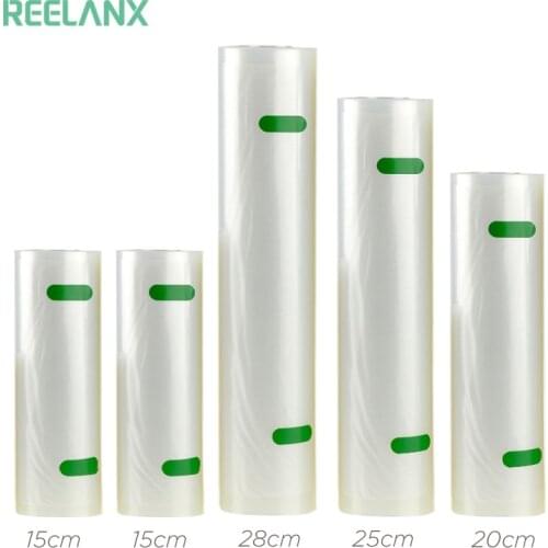 REELANX Vacuum Bags 5 Rolls/Lot 15+15+20+25+28 * 500cm Vacuum Sealer Bag for Food Packaging Vacuum Packing Machine