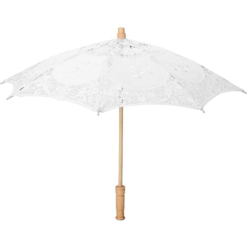 Handmade Lace Flower Embroidery Parasol Wedding Bride Photography Umbrella