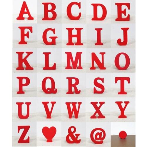 1pc 10cm Red Wooden Letters Alphabet DIY Word Letter Christmas Party Wedding Home Decor Name Design Art Crafts Standing