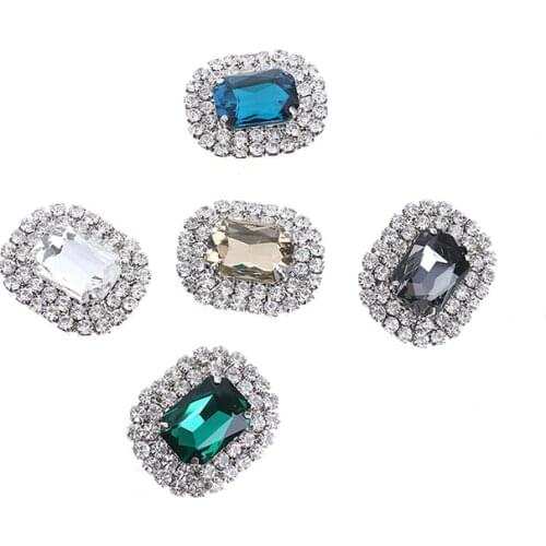 1Pcs Metal Rhinestone Shoes Buckle Clip Fashion Shining Shoe Clips Decoration High-Quality 10 Colors Available