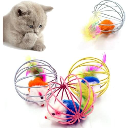1pc Cat Toy Stick Feather Wand With Bell Mouse Cage Toys Plastic Artificial Colorful Cat Teaser Toy Pet Supplies Random Color