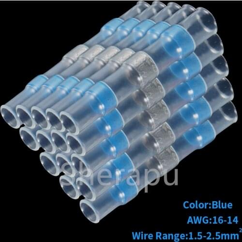 10/50PCS Solder Seal Wire Connectors Waterproof Heat Shrink Butt Connectors Electrical Wire Terminals Insulated Butt Splices