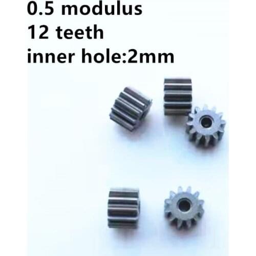 10pcs/lot 0.5 Modulus Iron Base Metal Gear 12 Teeth Bore 2mm Diy Motors Mini Gear