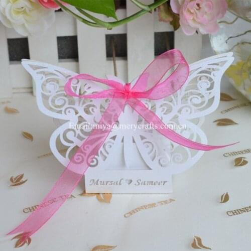 100pcs Butterfly Laser Cut Favor Box Wedding Party Baby Bomboniere Gift Favors,Butterfly paper chocolate box