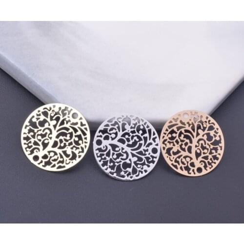 12pcs 20mm DIY Jewelry Kc Gold Color Charms Rhodium plated Tree of life Connector Brass Jewelry Accessories