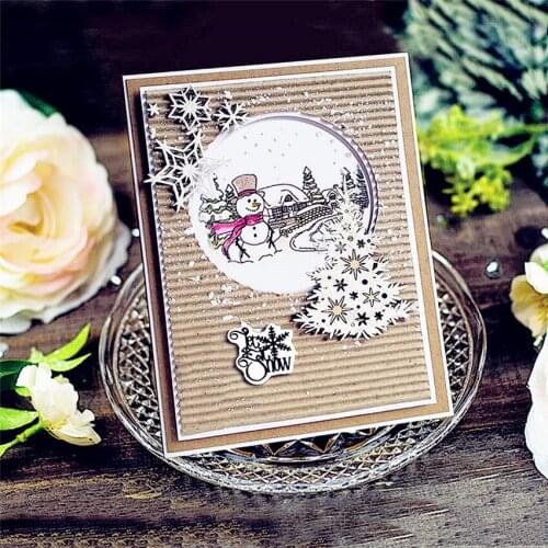 16.5x22.5cm Night Snow Transparent Seal Clear Stamps Silicone Seal TPR Roller Stamps DIY Scrapbook Album / Card Cutting Dies