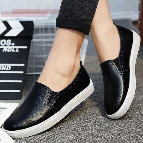 2021 Spring Fashion Casual Shoes Women Loafers Women Boat Shoes Women Flats Genuine Leather Shoes Women Casual Shoes