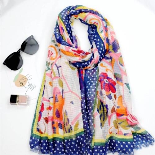 2021 Women Fashion Floral Printed Pattern Cotton Scarf Shawls Wraps Hijabs 10pcs/lot