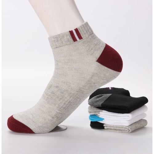 5 Pairs Mens Autumn Summer Socks Classic Patchwork Mesh Breathable Cotton Men Short Sock High Quality Deodorant Male Socks Meias