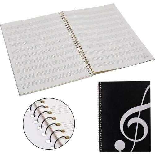 100 Pages Blank Music Score Manuscript Book Writing Stave Notebook Piano Keyboard Black Notebook A4 50 Sheets 100 Pages